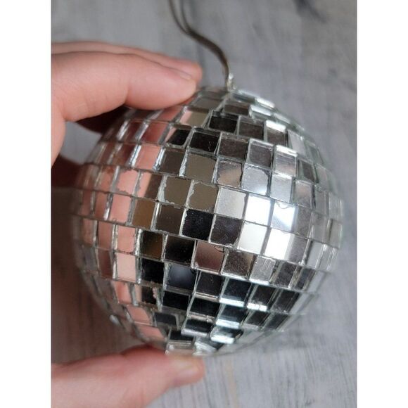 Rustic vintage disco ball ornament Xmas party unique - Picture 9 of 13